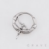 GOTHIC SNAKE SCALE VIKING SHIELD BUCKLE 316L SURGICAL STEEL EARRING